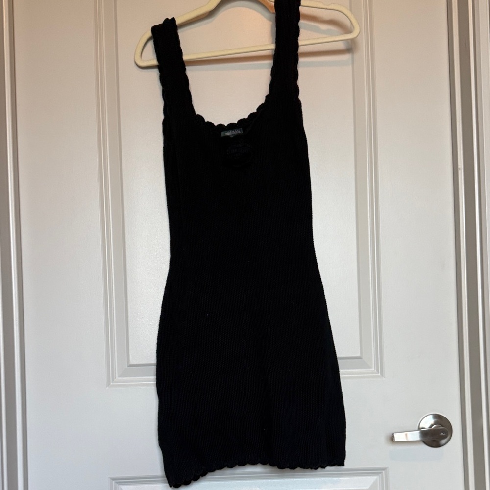Black Sleeveless Knit Dress